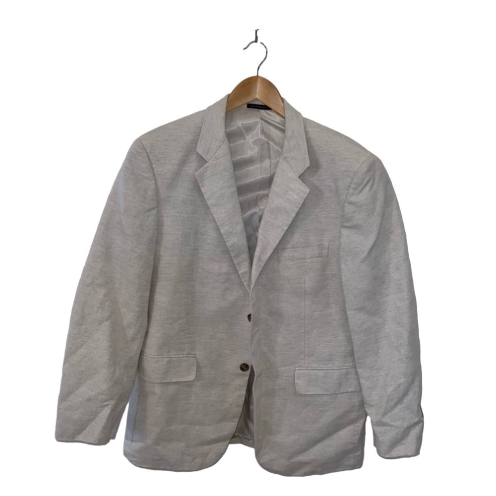 Club Room Blazer Suit Coat Padded Sleeves Beige Size R42